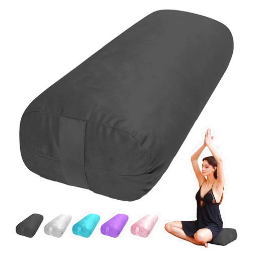 TokSay Restorative Yoga Bolster - Velvet Covered Meditation Pillow for Yin, Prenatal Yoga & More