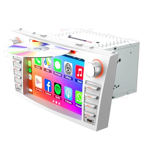 B4U 8-Inch Touch Screen Car Stereo with CD/DVD Player for Toyota Camry 2006-2011(Without J-B-L Sound System), Support Bluetooth 5.2, CarPlay/Android Auto, Backup Camera, FM/AM Radio, AUX Input.