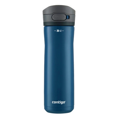 Contigo Jackson Chill 2.0, Vacuum-Insulated Stainless Steel Water Bottle with Secure Lid, Leak-Proof Travel Friendly, 20oz Capacity, Blueberry Color, Keeps Drinks Cold for 12 Hours