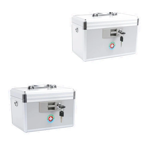 KYODOLED Locking Key Medicine Box,First Aid Key Safe Box with Lock,Key Medication Storage Lock Box for Drugs Use