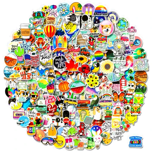 OtRainbow 300 PCS Stickers Pack (50-850Pcs/Pack), Colorful VSCO Waterproof Stickers, Cute Aesthetic Stickers. Laptop, Water Bottle, Phone, Skateboard Stickers for Teens Girls Kids, Vinyl Sticker.