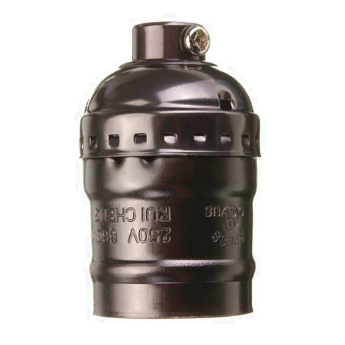 RTNLIT E26 /E27 Vintage Light Socket, Lamp or Fixture Replacement, Edison Lamp Socket Holder Replacement, Industrial Lamp Light Socket Holder (Black)
