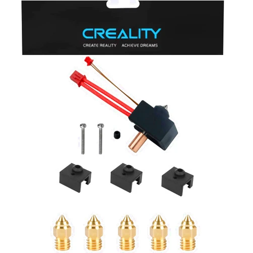 KOYOFEI Creality Ender 3 S1 Heating Block Kit High Temperature Pro 300°C, 3D Printer Sprite Extruder Hotend Chrome Copper+ TC4 Heating Block with 3 Silicone Sock and 5 Nozzles Kit for Ender-3S/Pro/Plus