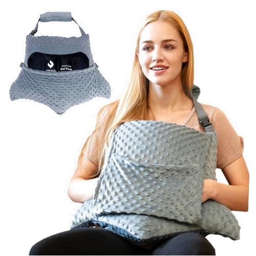 Zomaple Abdominal Surgery Pillow for Post Hysterectomy & C Section with Gel Pack & Pockets - After Hysterectomy Recovery Must Haves Gifts - Super Soft Pillow for Abdomen and Seatbelt Protection Comfort Items