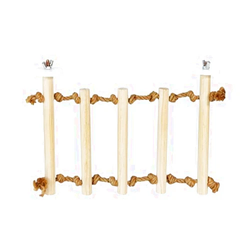 Leefasy 2X Parrot Hamster Climbing Ladder Climbing Rope Ladder Shelf Wooden Bird Perch Stand Toy Parrot Ladder Bird Ladder for Lovebirds
