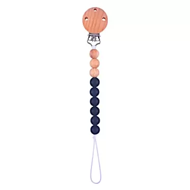 LEAQU Pacifier Chain Food Grade Daily Use Infant Pacifier Chain Clip Decorative Beads Black