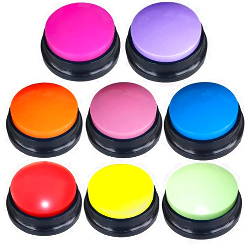 FRQNTKPA 8 Color Voice Recording Button, Dog Buttons for Communication Pet Training Buzzer, 30 Second Record & Playback, Funny Gift for Study Office Home - 8 Color Packs