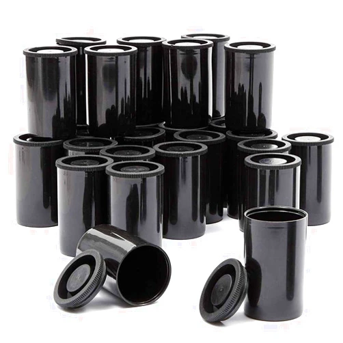 Jonsnowo Empty Film Canisters with Caps,Black Plastic Film Canister Holder,10PCS