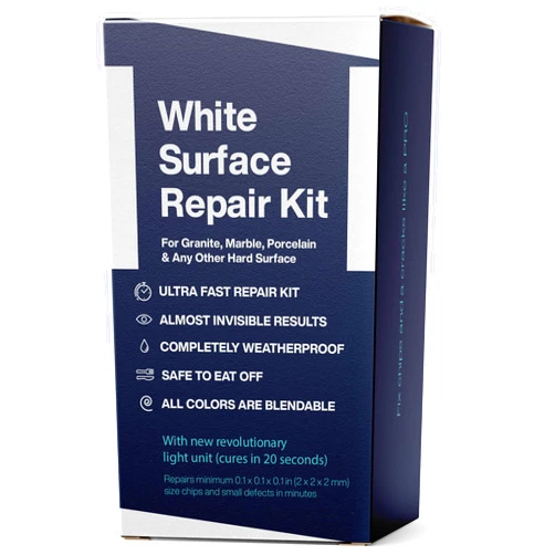 NNREPAIR Quartz Countertop Repair Kit (Clear, White Acrylic & Dark White Color) - Ideal as Tile, Fiberglass, Bathtub, Ceramic Repair Kit I Works Great for Granite, Marble, Porcelain & Corian Surfaces