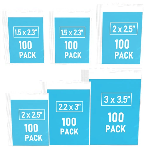 WOW DING 600 PCS Small Plastic Bags, Assorted Sizes, Mini Baggies, Transparent Jewelry Bags Reclosable, Clear Zip lock Bags, Resealable Poly Bags for Pill, Beads, Screws, Packaging