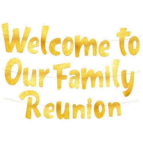 Sterling James Co. Welcome To Our Family Reunion Gold Glitter Banner - Family Reunion Decorations, Gifts, Games, and Supplies