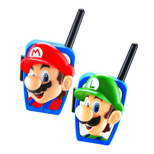 EKids Super Mario Bros Walkie Talkies Kids Toys, Long Range, Two Way Static Free Handheld Radios, Designed for Indoor or Outdoor Games for Kids Aged 3 and Up