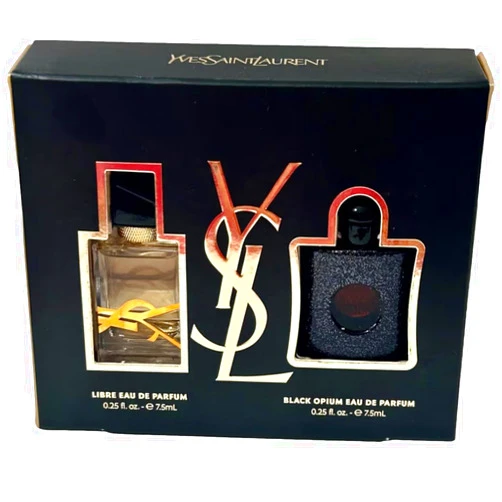 Yves Saint Laurent Black Opium & Libre YSL MINI SMALL TRAVEL SIZE Sample Perfume WOMEN GIFT SET 7.5 ml / 0.25 oz EACH MINI - (7156)