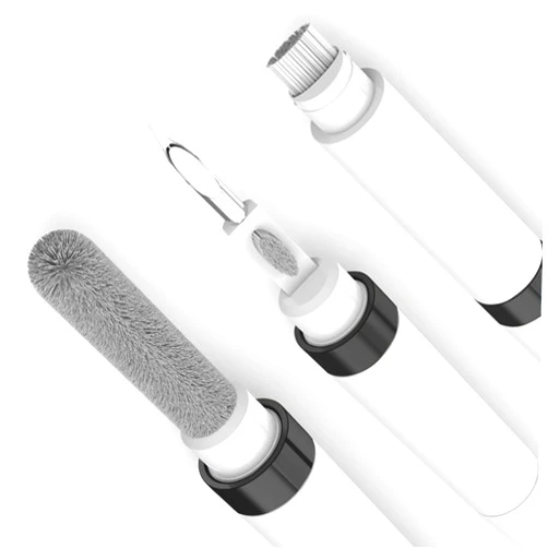 GOALSEN ECP4in1 for Airpod Cleaner Kit Equipped with a Flocked Sponge a Metal Pen Tip 2 High-Density Brush Easy Clean Hard-to-Touch Place Earbud Cleaning Kit Tool for Airpods Pro 1 2 3 -Black
