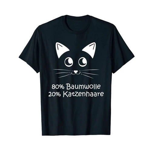 Lustige Kätzchen Sprüche Schlaf Oberteil Geschenk 80 20 traces of cat - cotton - cat sayings T-Shirt