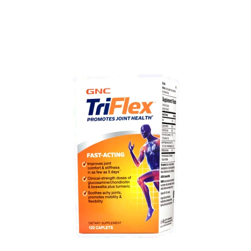 GNC TriFlex Fast-Acting | Improves Joint Comfort and Stiffness, Clinical Strength Doses of Glucosamine/Chondroitin and Boswellia- Plus Turmeric | 120 Caplets