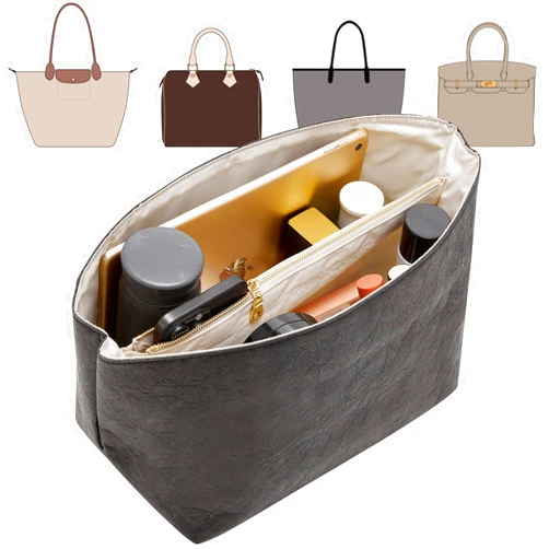Doxo longchamp Organizer Insert, Bag Organizer Insert for LePliage Tote M, G.oyard PM and Speedy 30, Lightweight Waterproof DupontPaper, Keeps Handbags Shaped & Neat(Black, M)