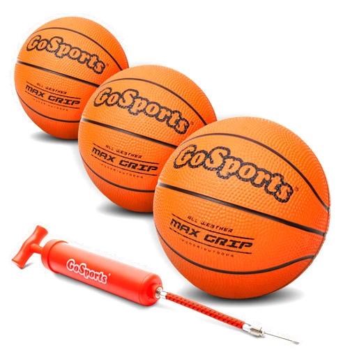 GoSports 5 Inch Mini Basketball 3 Pack with Premium Pump - Perfect for Mini Hoops or Training
