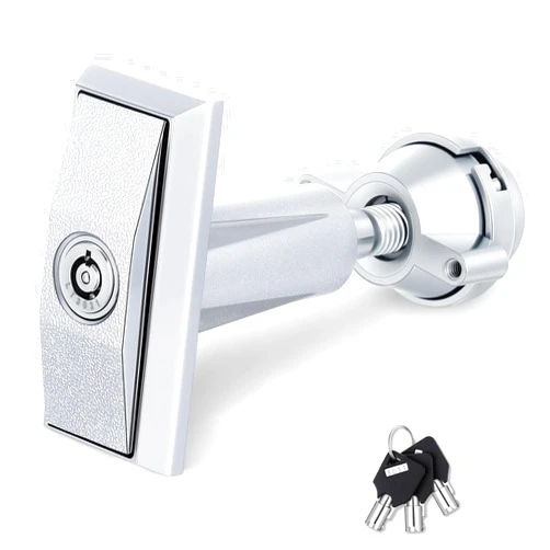 Joyfolk Set of 1 Universal Vending Machine Lock with T-Handle and 6 Keys Zinc Alloy Lock Replacement for ATM Candy Snack Machine (Long)