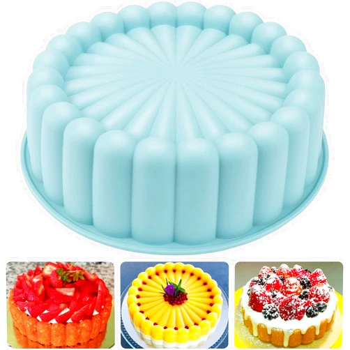 Palksky Charlotte Cake Pan Silicone, Nonstick, 10 inch Round Cake Molds for Baking