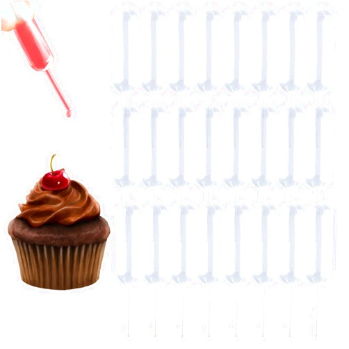 moveland 4ml Plastic Cupcake Pipettes Squeeze Syringes, 50 Pcs Disposable Liquid Injectors Squeeze Transfer Dropper for Strawberries Cupcakes Desserts