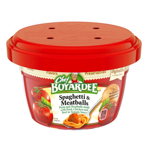 Chef Boyardee Spaghetti and Meatballs in Tomato Sauce, Microwave Food, 7.5 OZ Microwaveable Bowl (12 Bowls)