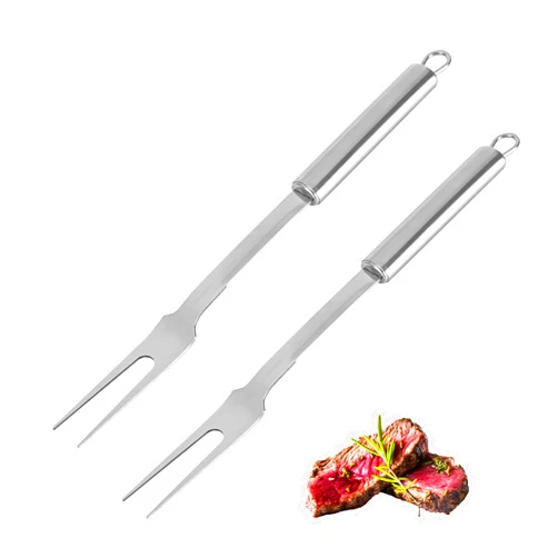 DASHTHER Stainless Steel Meat Forks - 13 Inch, 2 Pieces Large Two-Prong Forks for Cooking, Kitchen, Carving, Serving, BBQ