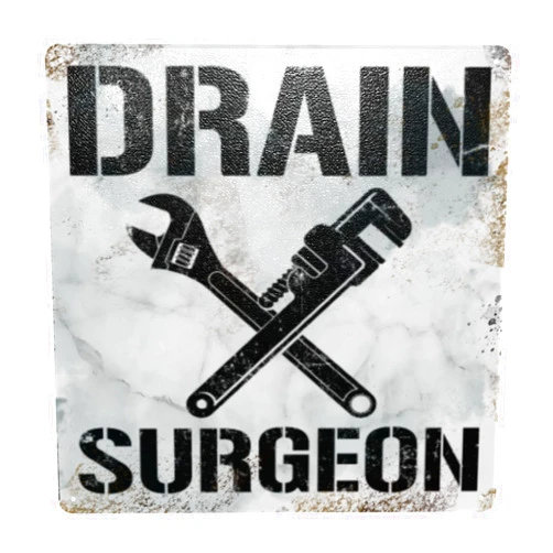 CENTUKE Drain-Surgeon-Funny-Plumber Gifts Gifts Signs Vintage Room Decor Metal Sign Retro Road Sign Tin Decor Sign for Home Room & Garage Wall Decoration 12x12 Inch