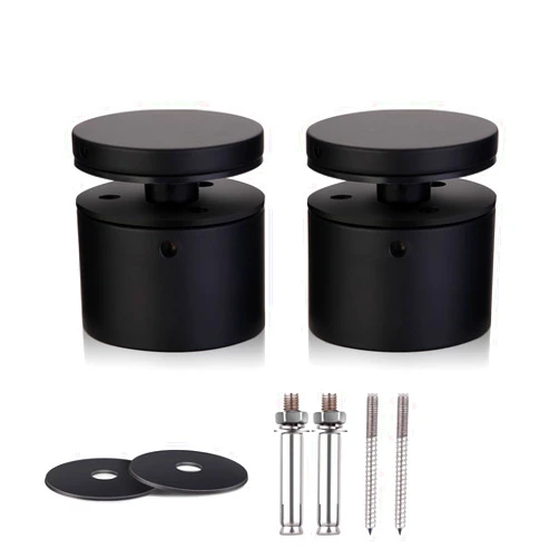 3TO Glass Railing Standoff - 2 Pack Marine Grade SS316 Innovative Glass Railing Standoffs for Balcony Stair Railing Matte Black Modern Design Railing Clamp
