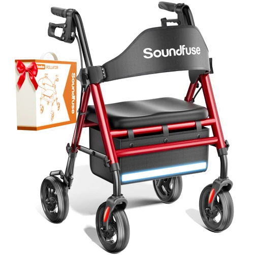 SOUNDFUSE Walkers for Seniors, Rollator Walker with Seat, 8