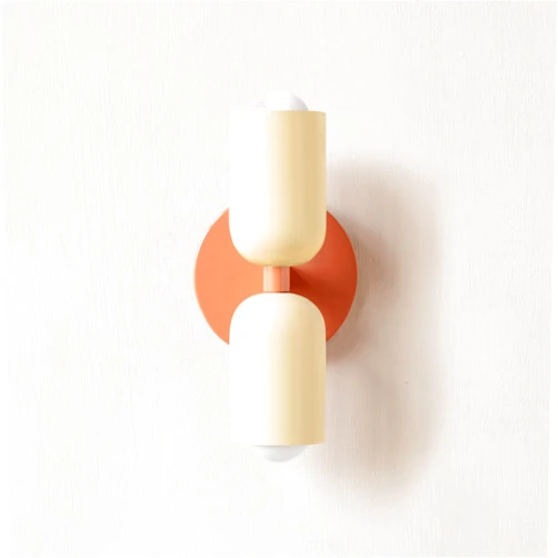 Noarjaer E26 Nordic Double Head Bedroom Bedside Wall Lamp Modern Simple Color Living Room Background Wall Aisle Entrance Wall Lamp, Q, Cold Light(Warm Light,C)