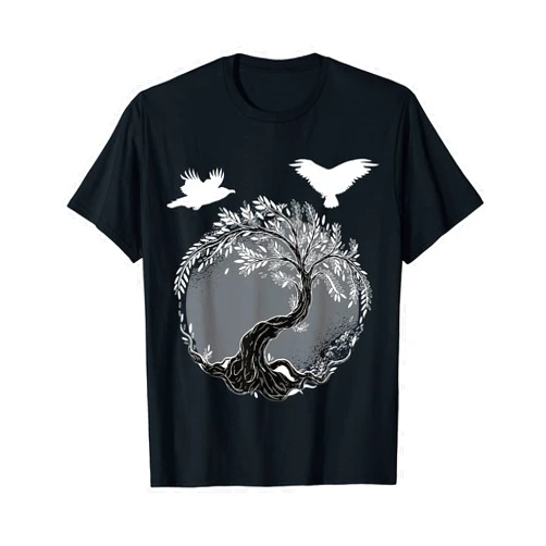 Nordische Mythologie Nordmänner Geschenke Viking Tree of Life Odin's Raven Valhalla Viking T-Shirt
