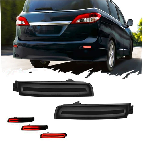 TurningMax For Infiniti Juke Murano Sentra Reflector Rear Bumper Tail Light Brake lights Smoked Lens 3 in 1 LED