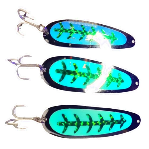 Generic UV & Glow Premium Magnum King Chinook Salmon Trolling Spoons 3 Pack