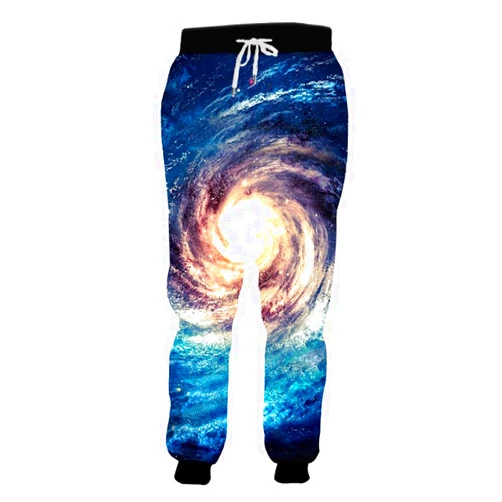 BarbedRose Men's 3D Joggers Pants Casual Funny Graphic Print Sport Baggy Trousers Track Sweatpants,Galaxy Vortex,XL