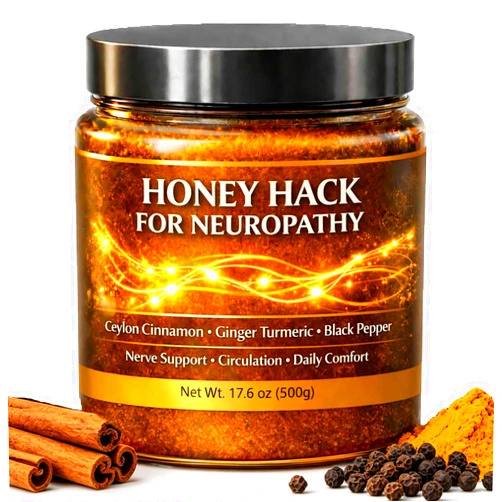 Roreiye Honey Hack for Neuropathy 500g – Raw Honey with Turmeric, Ginger, Cinnamon & Black Pepper – Ready-to-Use Wellness Paste for Tea, Smoothies & Daily Support (1)