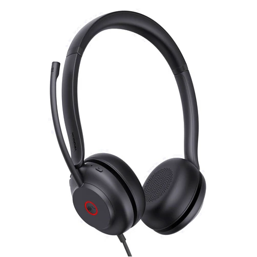 Yealink USB Headset, UH35 Wired Headset with Noise Cancelling Microphone, Teams Certified, All-Day Comfort Design, Stereo Headset for PC Laptop Mac VOIP Phone, Easy Mute, Busylight