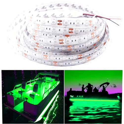 Seaponer Pontoon Boat Light, Marine Led Light Strip for Duck Jon Bass Boat Sailboat Kayak Flex Lighting for Boat Deck Light Accent Light Courtesy Interior Lights Fishing Night, Green, 12v