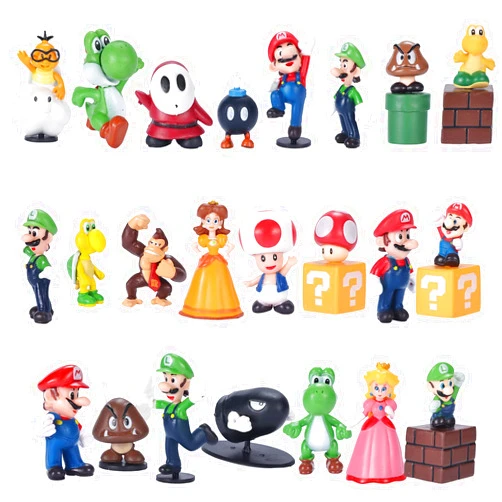 Thcbme 28 Packs Mario Toys Bros Super Mary Princess, Turtle, Mushroom, Orangutan, Action Figures （ 2 Inch ）