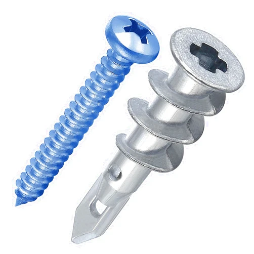 Wensilon 200pcs #8 Self Drilling Zinc alloy anchors, metal wall anchors with Screws wall Anchors,100PCS Wall Anchor and 100PCS Screws for Drywall, 75LB Hanging and Mounting