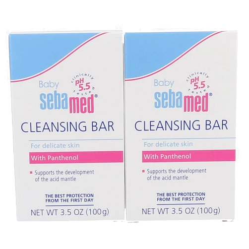 SEBAMED Baby Ultra Mild Cleansing Bar Pack of 2 - Hypoallergenic Non-irritating Cleanser with Vitamins and Amino Acids 3.5 Ounces (100g) 2pk