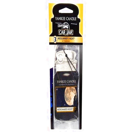 Yankee Candle Paper Car Jar Hanging Air Freshener MidSummer's Night Scent - 3 Pack