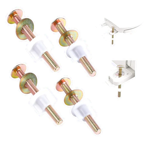 Syocsek 4 Pack Toilet Seat Hinge Bolt, Quick Fix Toilet Screws Replacement with Nuts Washers, No More Wiggle Toilet Seat Fastener Steel Toilet Screws for Top Toilet Seat Kohler TOTO, Syocsek