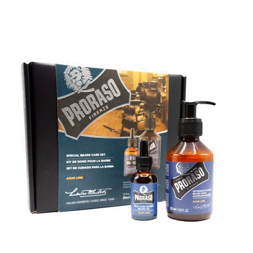 Proraso Beard Care Kit for Men | Beard Wash & Beard Oil with Sandalwood to Tame, Cleanse & Detangle Full, Thick and Coarse Beards | Wood & Spice