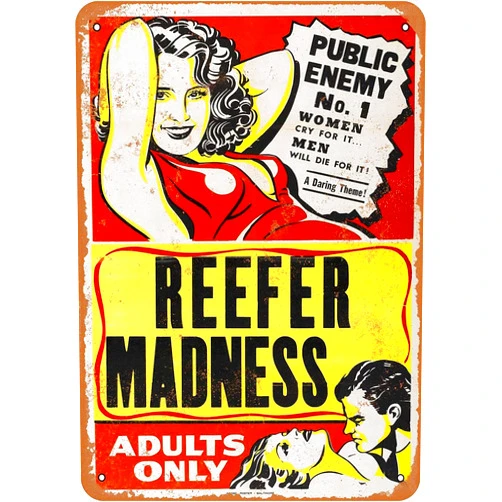NEMOSINE 8 X 12 Metal Sign - Reefer Madness - Vintage Wall Decor Art