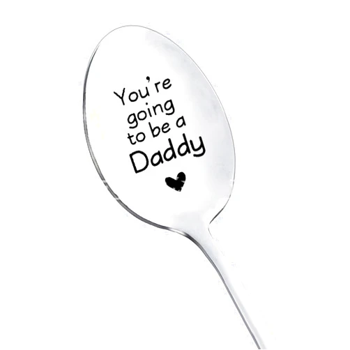 RFTWXHPN Baby Pregnancy Announcement Gifts for Dad You're Going to Be a Daddy Spoon for New Dad Gift Coffee Tea Spoons for Dad Daddy to Be Gifts Funny Engraved Stainelss Steel Spoon