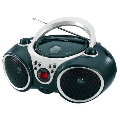 Jensen CD-490 Portable Sport Stereo CD Player with AM/FM Radio and Aux Line-in & Headphone Jack (Silver)