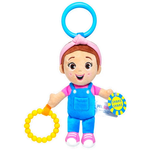 Ms. Rachel Sensory Take-Along Toy, Baby Swing & Baby Stroller Teething Toys with Rattle & Clip, Toddler Toys for Girls & Boys for Ages 0-1+