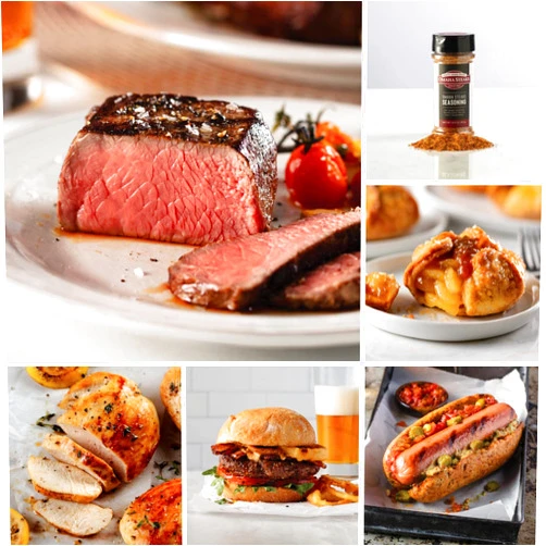Omaha Steaks Grilling Favorites Assortment (4x Butcher's Cut Top Sirloins, 4x Air-Chilled Boneless Chicken Breasts, 4x Omaha Steaks Burgers, 4x Gourmet Jumbo Franks, 4x Caramel Apple Tartlets, 1 jar Omaha Steaks Seasoning)