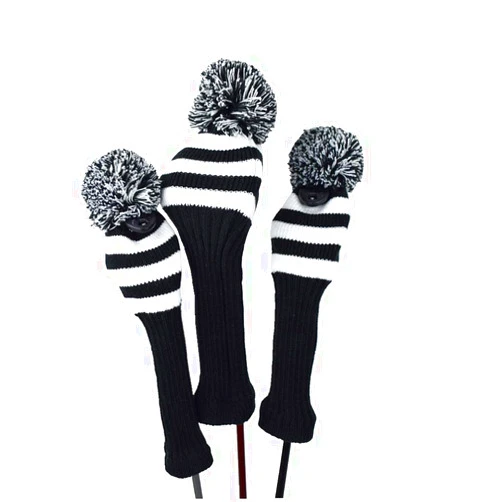 Hauni Knit Golf Club Head Covers 3 Pcs Set Driver and Fairway HeadCovers Fits 460cc Drivers and Hybrid(UT)，Protective Golf Club Accessories for Men Women Golfer